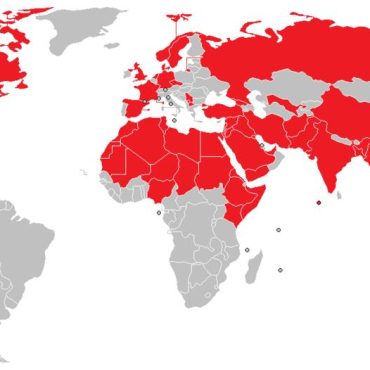 Länder mit islamistischem Terror (rot); © Angelo de la Paz/Wikimedia Commons