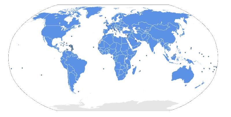 Mitgliedsstaaten der Vereinten Nationen; © Lateiner/Wikimedia Commons