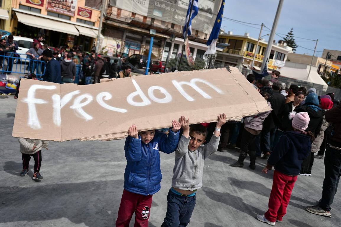 Flüchtlinge in Griechenland/Türkei; © Louisa Gouliamaki/AFP-NAMPA