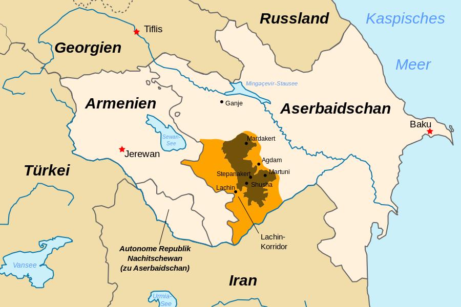 Umkämpfte Region Berg-Karabach; © Furfur/Wikimedia Commons