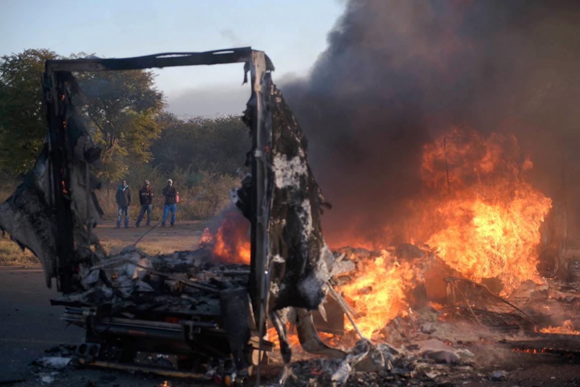 Unruhen in Pretoria; © Mujahid Safodien/AFP-NAMPA