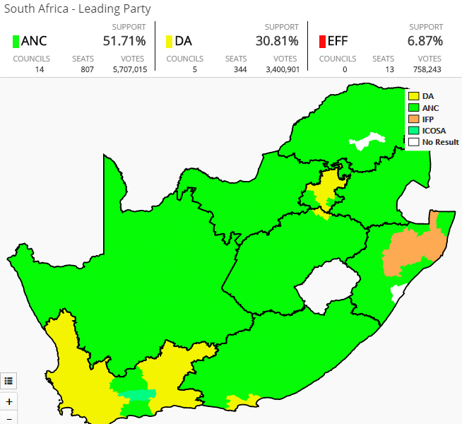 Wahlkarte in Südafrika; © IEC, www.elections.org.za