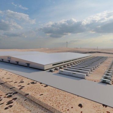 Architektendarstellung der geplanten Elektrolyseanlage bei Lüderitz; © contributed/Hyphen Hydrogen Energy
